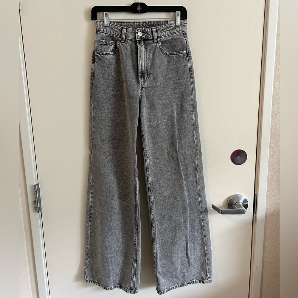 Divided Grey Wash Wide Leg Jean- Women’s 2